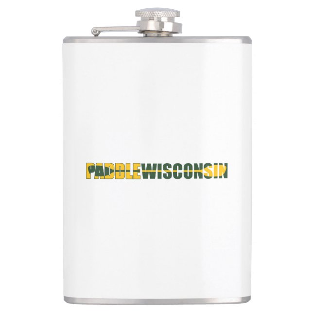 Paddle Wisconsin Kayaking Hip Flask (Front)