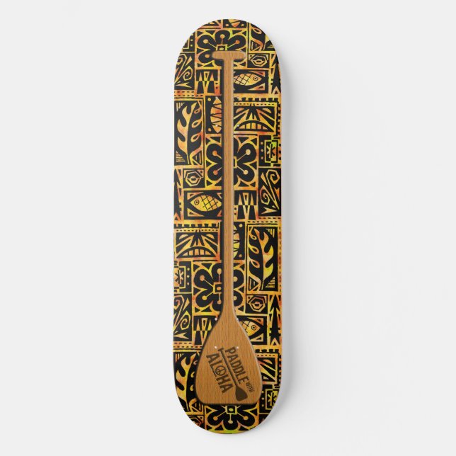 Paddle with Aloha Skateboard (Front)
