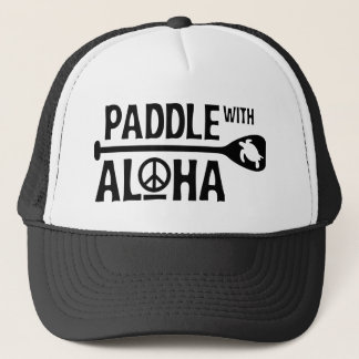 Paddle with Aloha Trucker Hat in Black/White