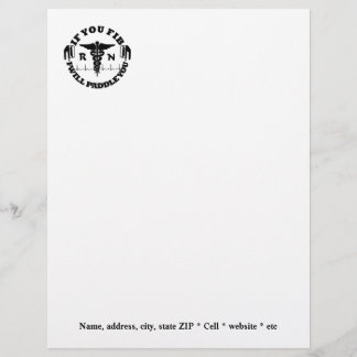 Paddle You Shock You Registered Nurse Afib Humour Letterhead