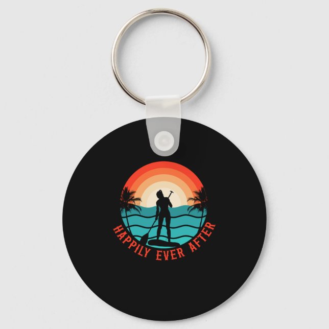 Paddleboard And She Lived Happily Ever After Girl  Keychain (Front)