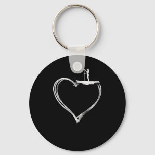 Paddleboard Paddleboard Heart Girl Heart Keychain