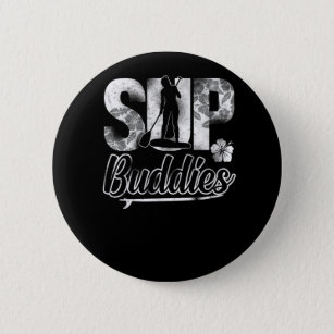 Paddleboard Sup Buddies Girl 2 Inch Round Button