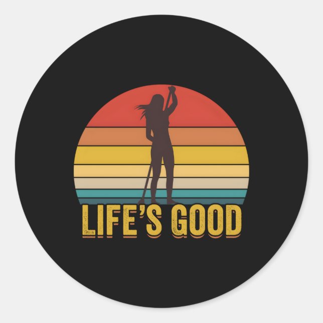 Paddleboard Sup Life'S Sup Slogan Classic Round Sticker (Front)