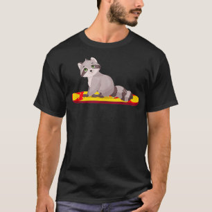 Paddleboarding Funny Raccoon Animal Vintage Paddle T-Shirt
