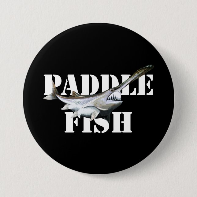 Paddlefish 3 Inch Round Button (Front)