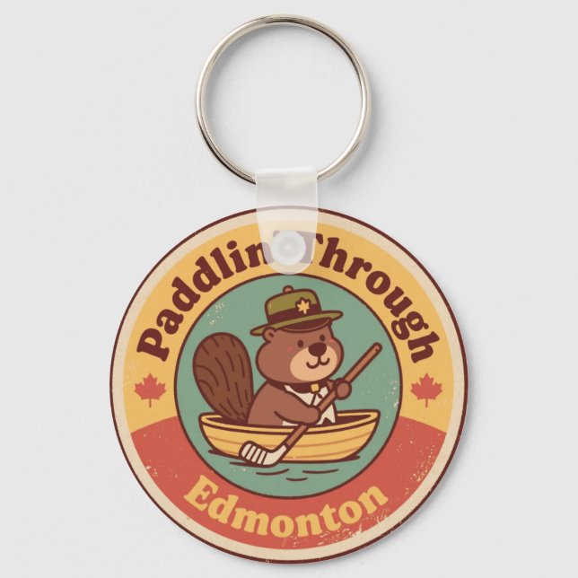Paddlin’ Through Edmonton Art Keychain (Front)