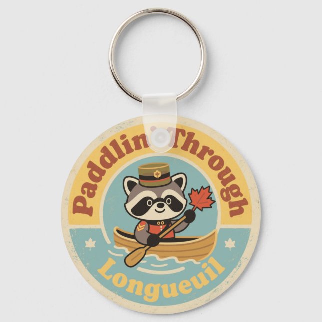 Paddlin’ Through Longueuil with a Friendly Raccoon Keychain (Front)