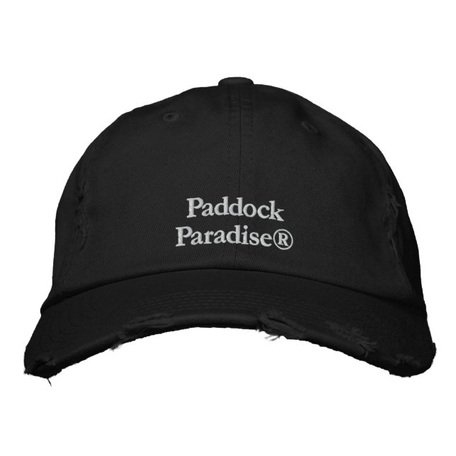 Paddock Paradise Personalized Adjustable BLACK hat (Front)