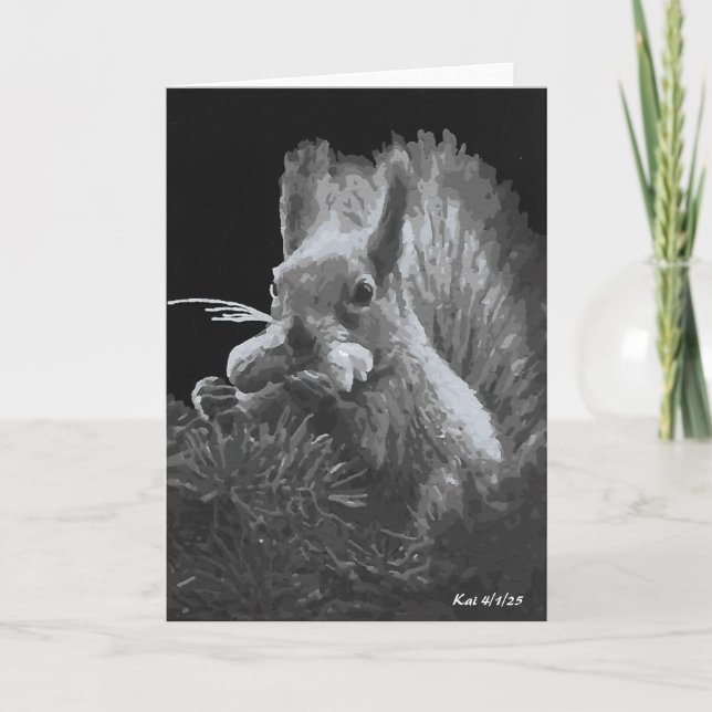 Paddy Cake, Squirrel Folded Card (Front)