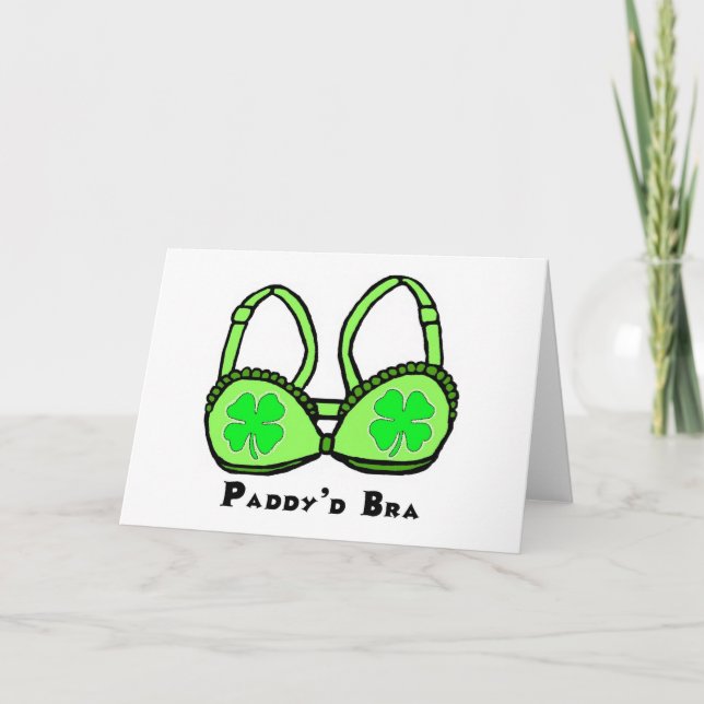 Paddy 'D Bra St. Patrick's Greeting Card (Front)