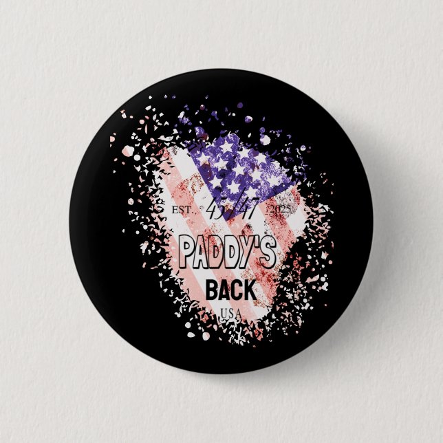 Paddy's Back Funny Trump1  2 Inch Round Button (Front)
