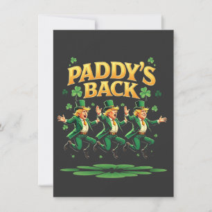Paddy's Back Funny Trump St Patrick Day Leopard  Invitation