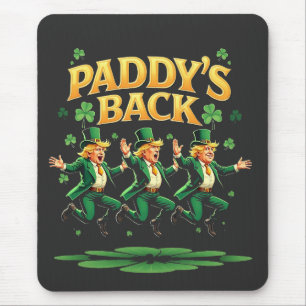 Paddy's Back Funny Trump St Patrick Day Leopard  Mouse Pad