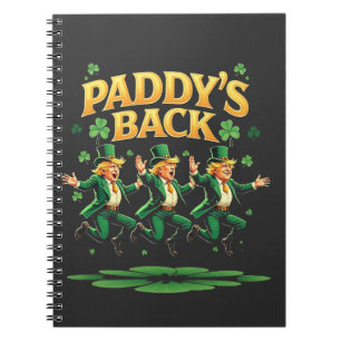 Paddy's Back Funny Trump St Patrick Day Leopard Notebook