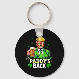Paddy's Back Trump Beer Shamrock St Patricks Day L Keychain