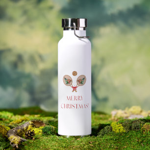 Padel Christmas Water Bottle - Festive Padel Motif