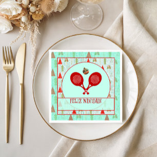 Padel Cocktail Napkin – A Padel Retro Christmas