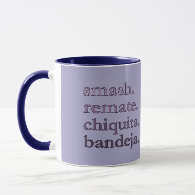 PADEL COFFEE MUG – WORD VIBES - GREY BLUE TONES (Gauche)
