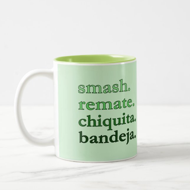 PADEL COFFEE MUG – WORD VIBES - MATCHA GREEN (Left)