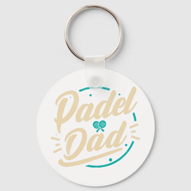 Padel Dad Platform Tennis Paddleball Padel  Keychain (Front)