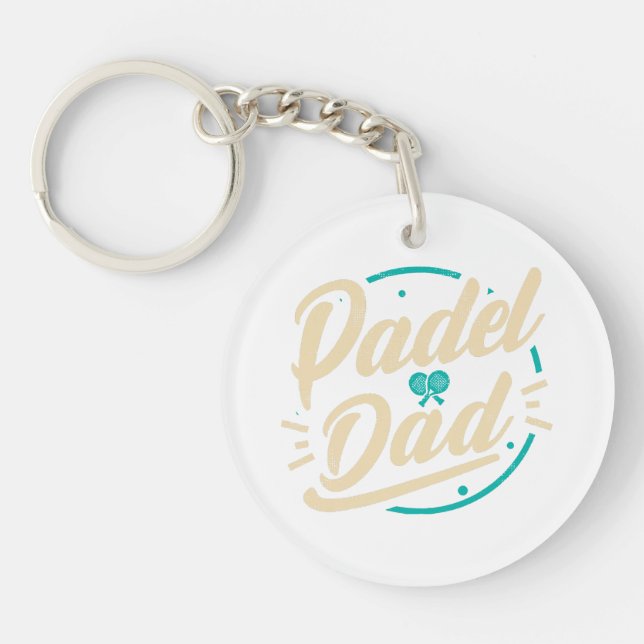 Padel Dad Platform Tennis Paddleball Padel  Keychain (Front)
