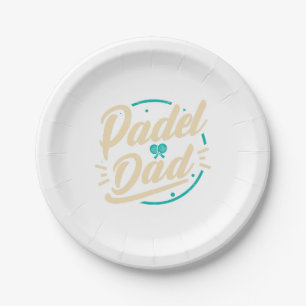 Padel Dad Platform Tennis Paddleball Padel  Paper Plate