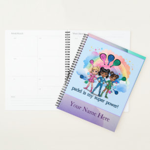 Padel Day Planner – Girls Super Power Multi-Colors