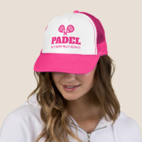 Padel Eat Sleep Play Repeat neon pink trucker hat