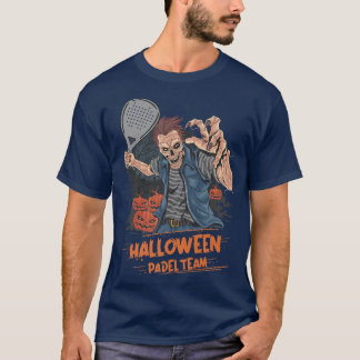 Padel Halloween Zombie Pumpkins And Paddle Tennis T-Shirt