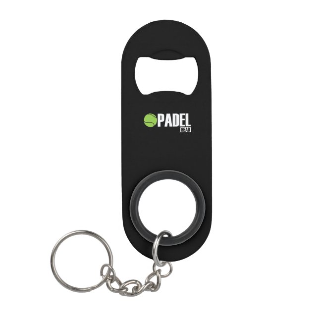Padel Head Tennis Sport und Ball Keychain Bottle Opener (Front)