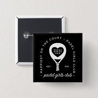 Padel lovers club women group class 2 inch square button