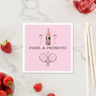 PADEL NAPKIN: PADEL & PROSECCO CLASSIC PINK-BLACK NAPKIN