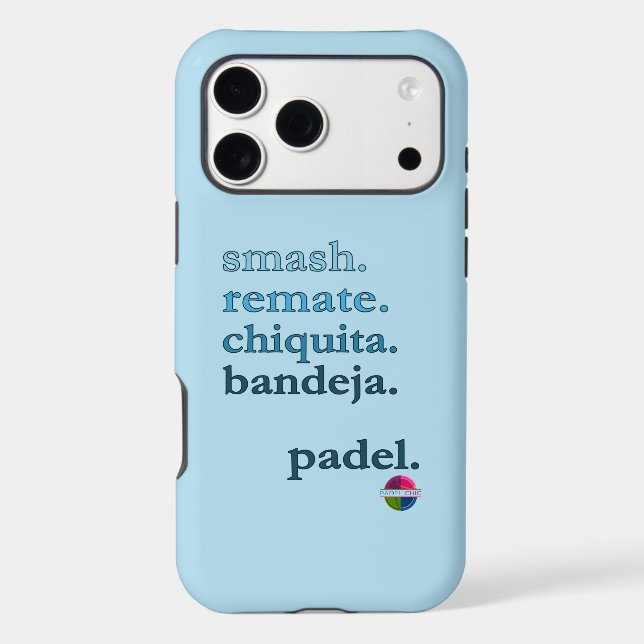 Padel Phone Case-Personalize Word Vibe Sky Blue (Back)