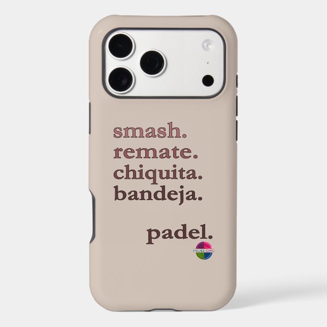 Padel Phone Case-Personalize Word Vibe Taupe Brown (Verso)