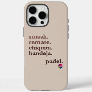 Padel Phone Case-Personalize Word Vibe Taupe Brown iPhone 16 Pro Max Case