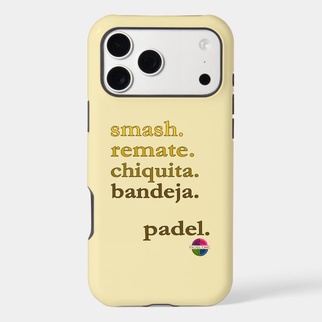 Padel Phone Case-Personalize Word Vibe Yellow Gold (Verso)