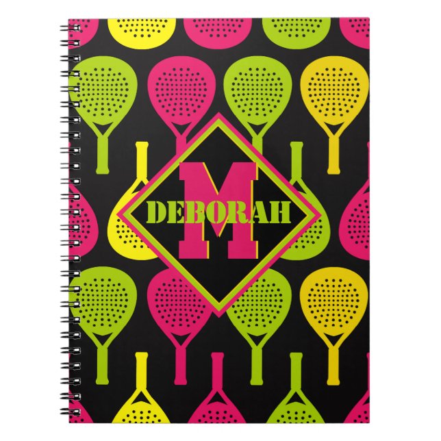 Padel Smash Notes with monogram Notebook (Front)