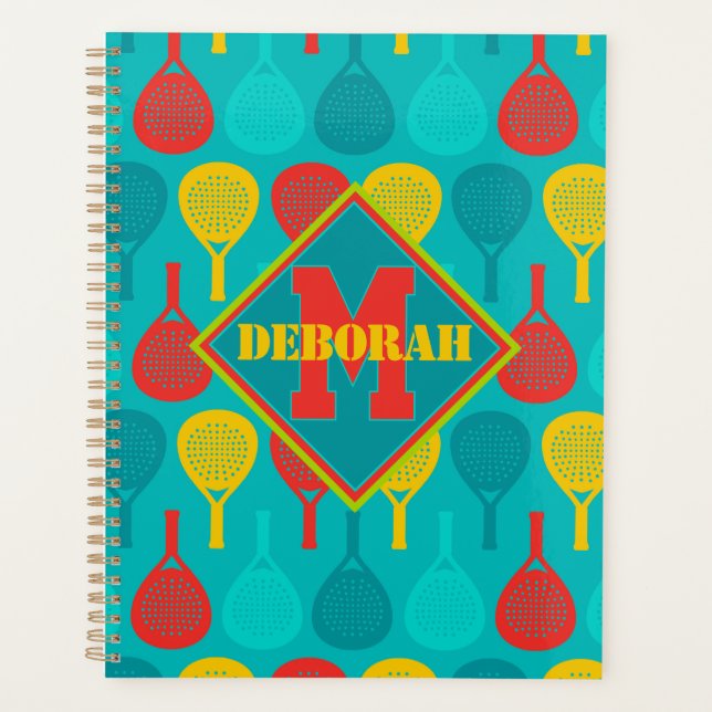 Padel Smash Notes with monogram Planner (Front)