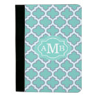 Élégant Motif Quatrefoil Turquoise Personnalisé Mo