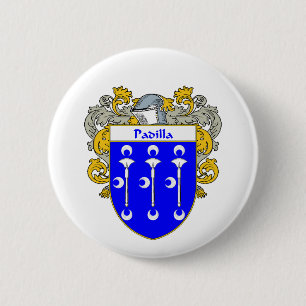 Padilla Coat of Arms/Family Crest (Mantled) 2 Inch Round Button