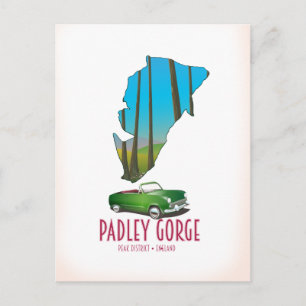Padley Gorge peak district england map Postcard