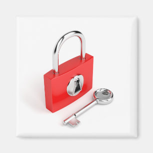 Padlock and key magnet