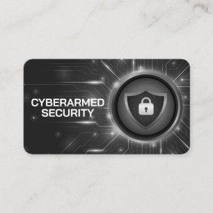Padlock Cyber Tech Background Business Card