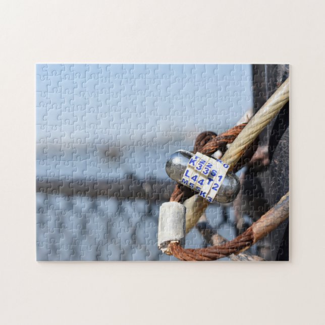 Padlocks Riverside Park Hudson River New York City Jigsaw Puzzle (Horizontal)