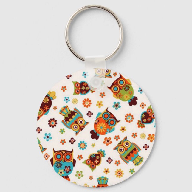 padrão com mochos e flores keychain (Front)