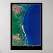 Padre Island National Seashore Texas Satellite Map