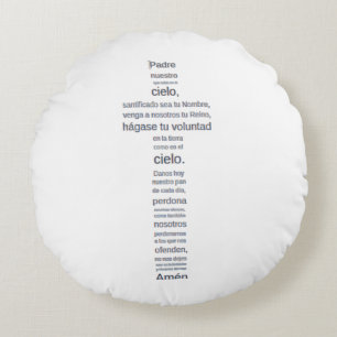 Padre nuestro round pillow