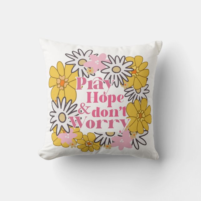 Padre Pio Catholic Quote Throw Pillow (Front)