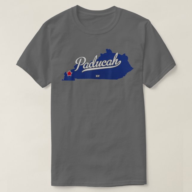 Paducah Kentucky KY Map  T-Shirt (Design Front)